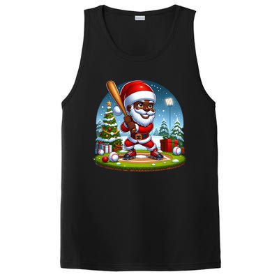 Black African American Santa Claus Baseball Christmas Pjs Gift PosiCharge Competitor Tank