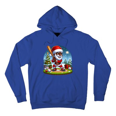 Black African American Santa Claus Baseball Christmas Pjs Gift Hoodie