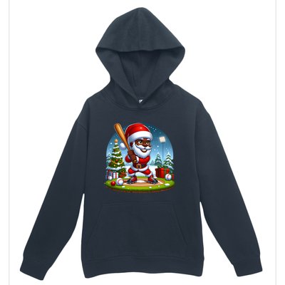 Black African American Santa Claus Baseball Christmas Pjs Gift Urban Pullover Hoodie