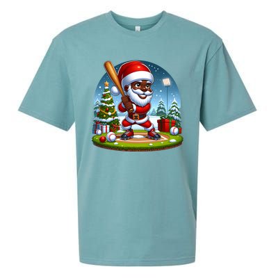 Black African American Santa Claus Baseball Christmas Pjs Gift Sueded Cloud Jersey T-Shirt