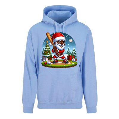 Black African American Santa Claus Baseball Christmas Pjs Gift Unisex Surf Hoodie