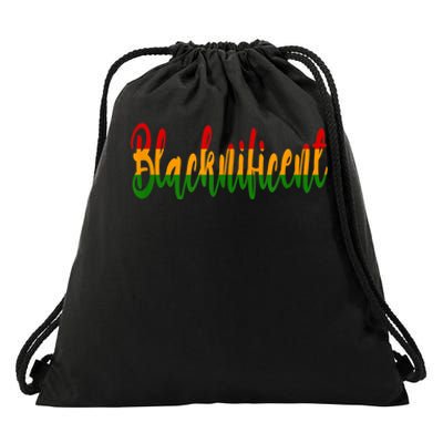 Blacknificent African American Heritage Black History Month Drawstring Bag