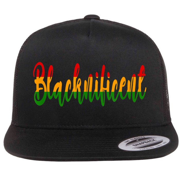 Blacknificent African American Heritage Black History Month Flat Bill Trucker Hat