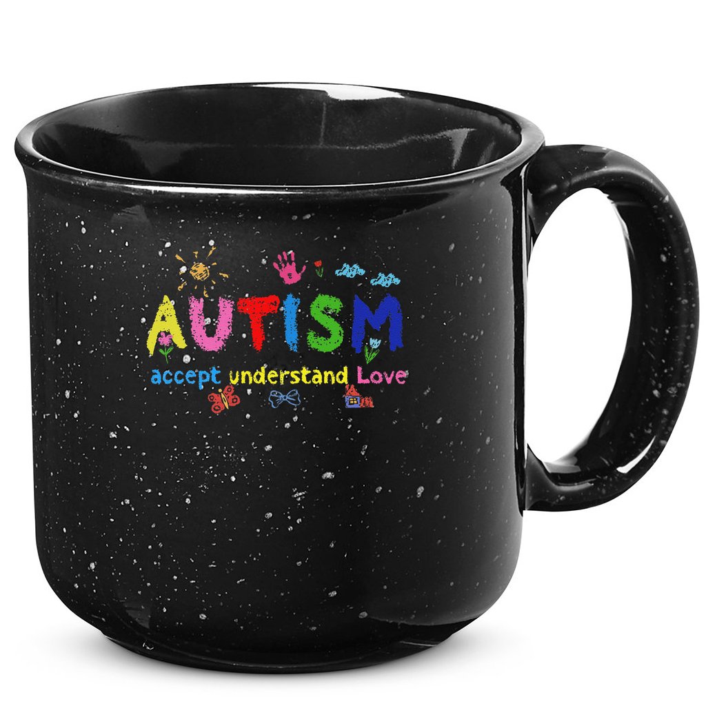 Brushstroke Autism Accept Understand Love Autism Awareness 15oz Campfire Ceramic Mug