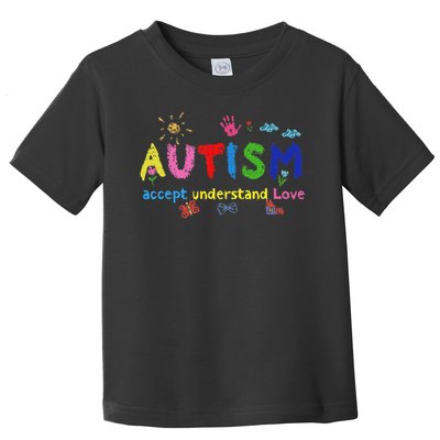 Brushstroke Autism Accept Understand Love Autism Awareness Toddler T-Shirt