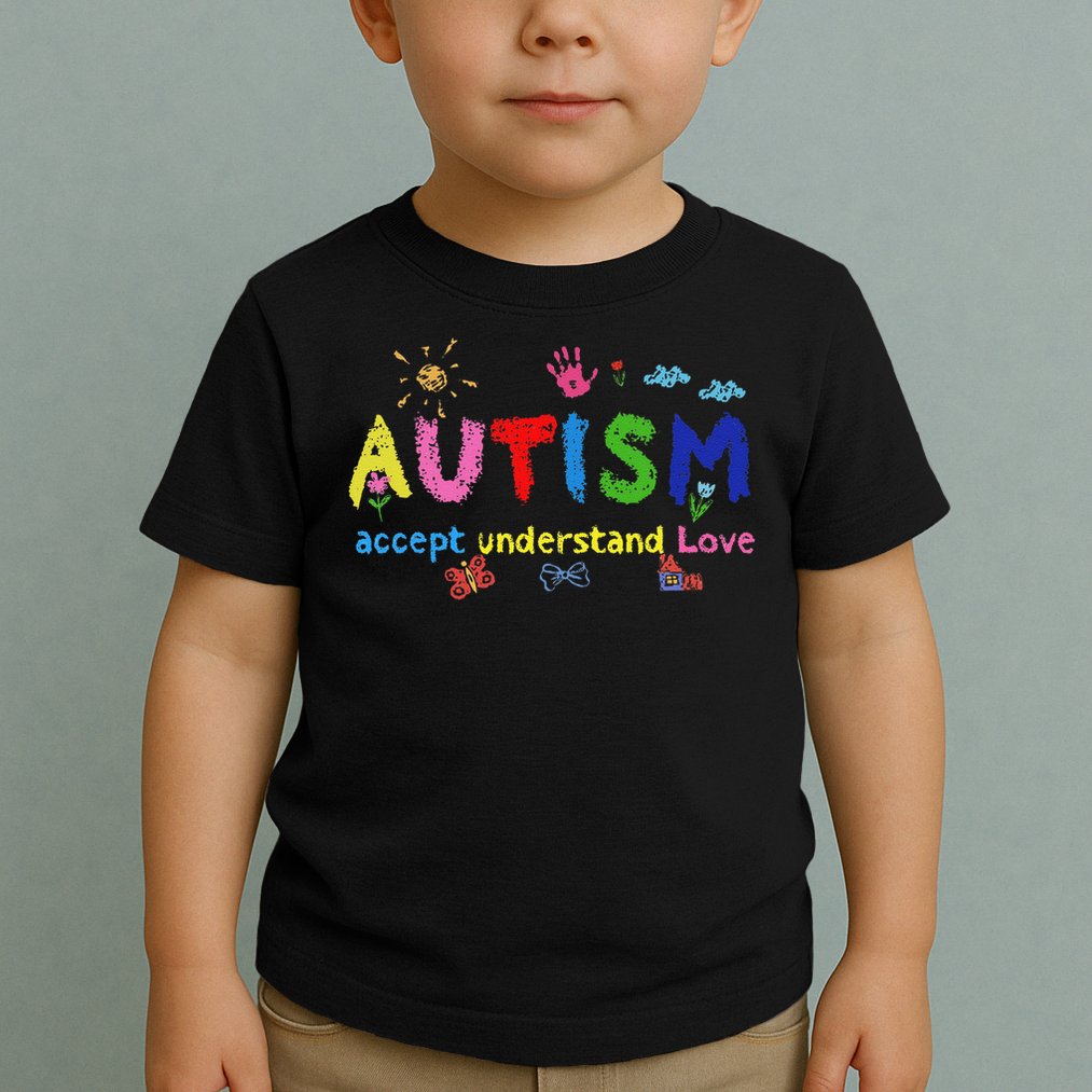 Brushstroke Autism Accept Understand Love Autism Awareness Toddler T-Shirt