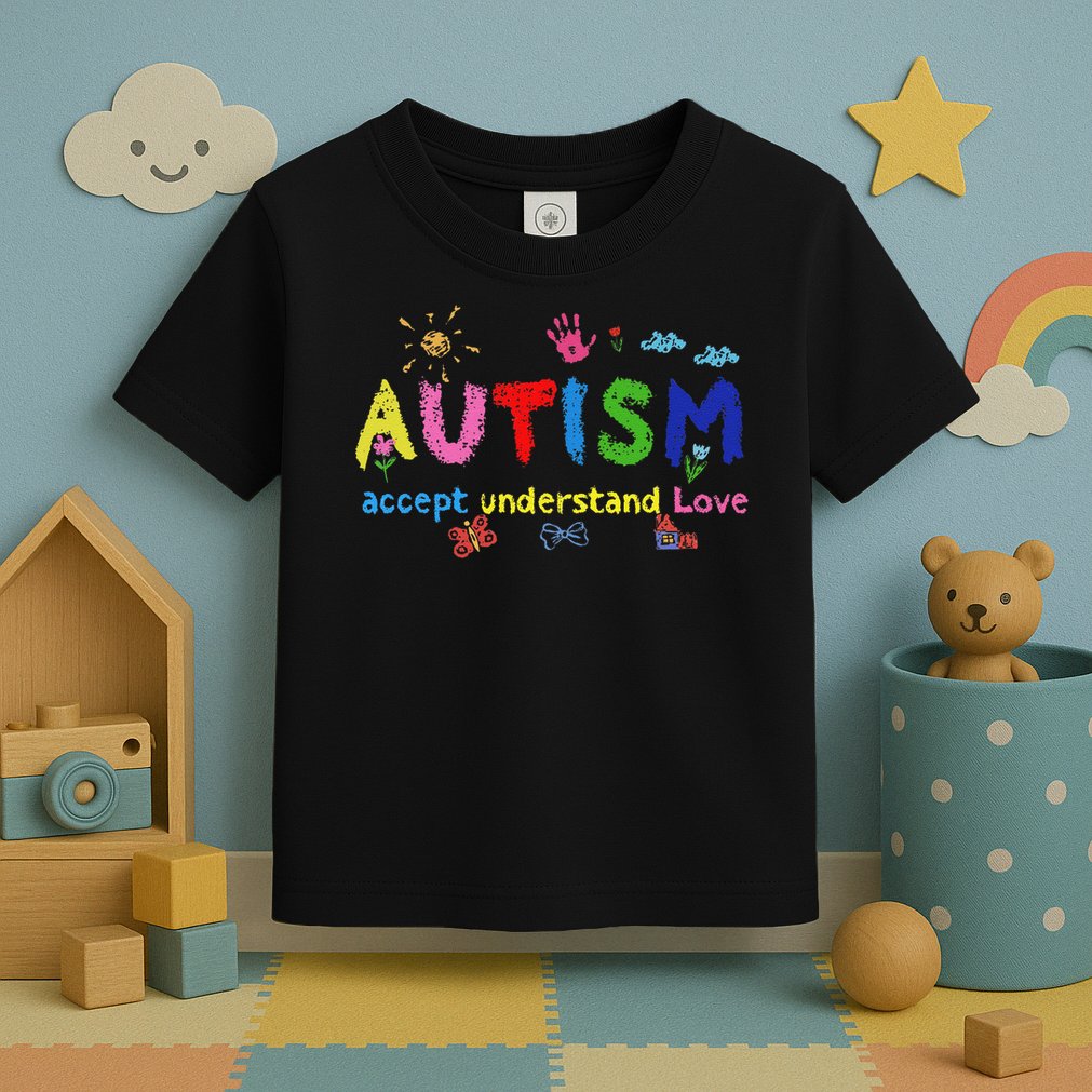 Brushstroke Autism Accept Understand Love Autism Awareness Toddler T-Shirt