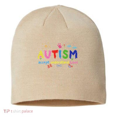 Brushstroke Autism Accept Understand Love Autism Awareness Sustainable Beanie