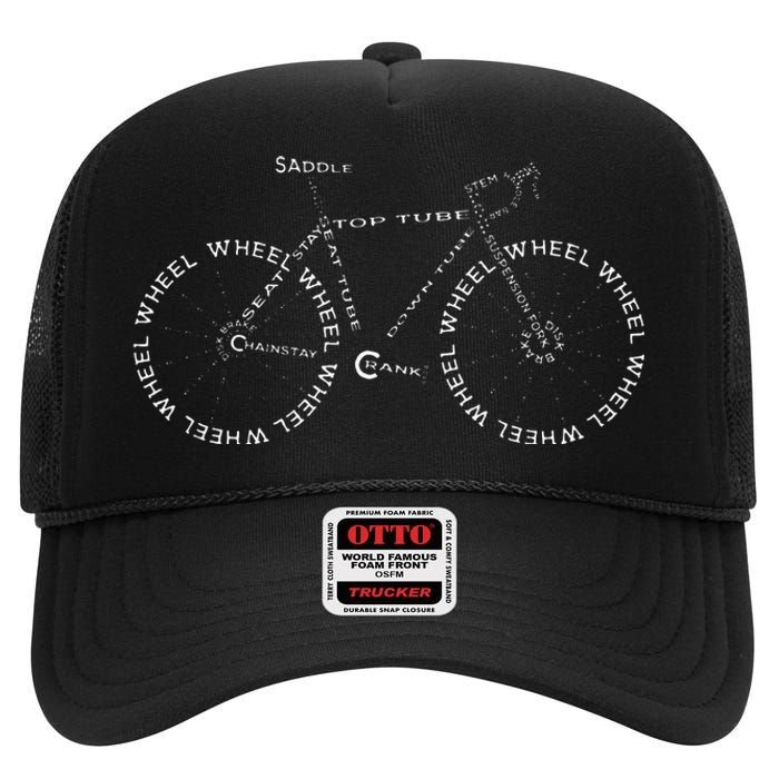 Bicycle Amazing Anatomy Cycling High Crown Mesh Back Trucker Hat