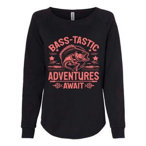 Basstastic Adventures Await Bass Fishing Gift Womens California Wash Sweatshirt