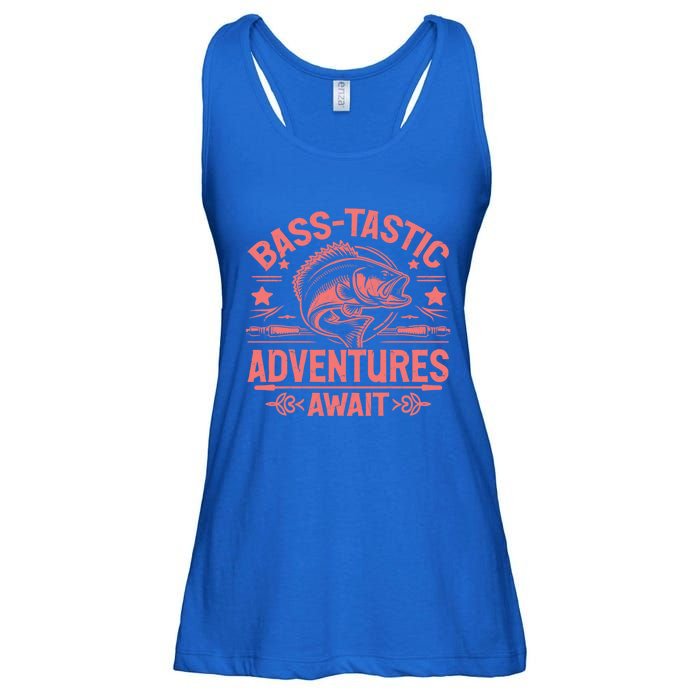 Basstastic Adventures Await Bass Fishing Gift Ladies Essential Flowy Tank