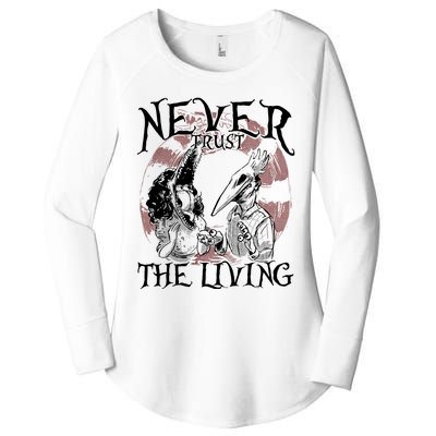 Barbara And Adam Never Trust The Living Halloween Beetle Juice Women's Perfect Tri Tunic Long Sleeve Shirt