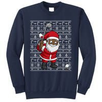 Black African American Santa Claus Golf Ugly Christmas Sweatshirt