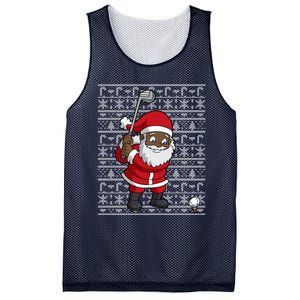 Black African American Santa Claus Golf Ugly Christmas Mesh Reversible Basketball Jersey Tank