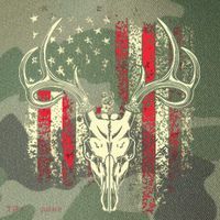 Bucks Antlers And Skull On An American Flag Deer Hunters Legacy Tie Dye Trucker Hat