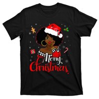 Black African American Melanin Christmas Santa Hat Xmas T-Shirt