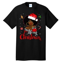 Black African American Melanin Christmas Santa Hat Xmas Tall T-Shirt