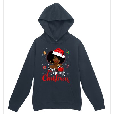 Black African American Melanin Christmas Santa Hat Xmas Urban Pullover Hoodie