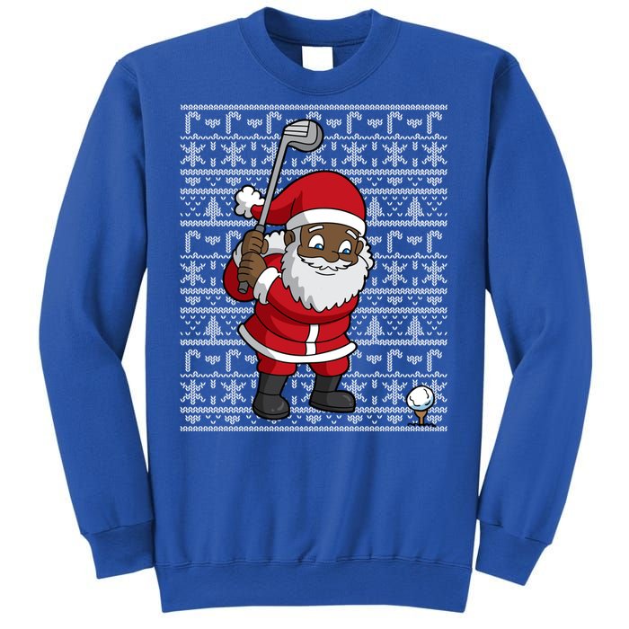 Black African American Santa Claus Golf Ugly Christmas Funny Gift Sweatshirt