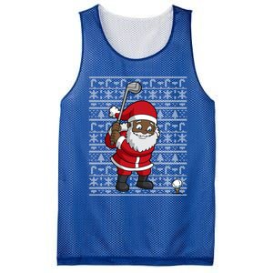 Black African American Santa Claus Golf Ugly Christmas Funny Gift Mesh Reversible Basketball Jersey Tank