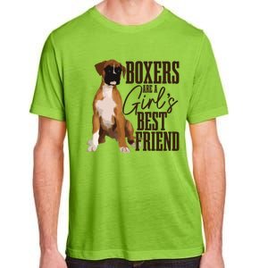 Boxers Are A Girl Best Friend Funny Dog Boxer Mom Adult ChromaSoft Performance T-Shirt