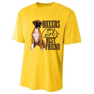 Boxers Are A Girl Best Friend Funny Dog Boxer Mom Performance Sprint T-Shirt