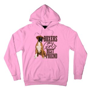 Boxers Are A Girl Best Friend Funny Dog Boxer Mom Hoodie