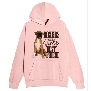 Boxers Are A Girl Best Friend Funny Dog Boxer Mom Urban Pullover Hoodie