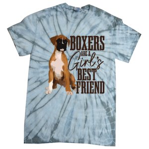 Boxers Are A Girl Best Friend Funny Dog Boxer Mom Tie-Dye T-Shirt