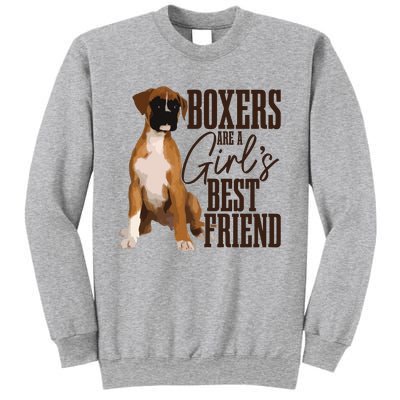 Boxers Are A Girl Best Friend Funny Dog Boxer Mom Sweatshirt