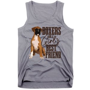 Boxers Are A Girl Best Friend Funny Dog Boxer Mom Tank Top