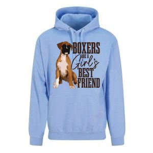 Boxers Are A Girl Best Friend Funny Dog Boxer Mom Unisex Surf Hoodie