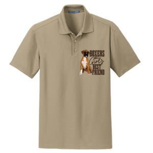 Boxers Are A Girl Best Friend Funny Dog Boxer Mom Dry Zone Grid Polo