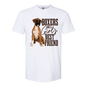 Boxers Are A Girl Best Friend Funny Dog Boxer Mom Softstyle CVC T-Shirt