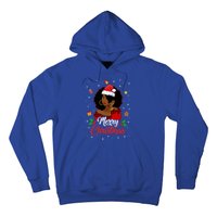 Black African American Melanin Christmas Santa Hat Meaningful Gift Hoodie