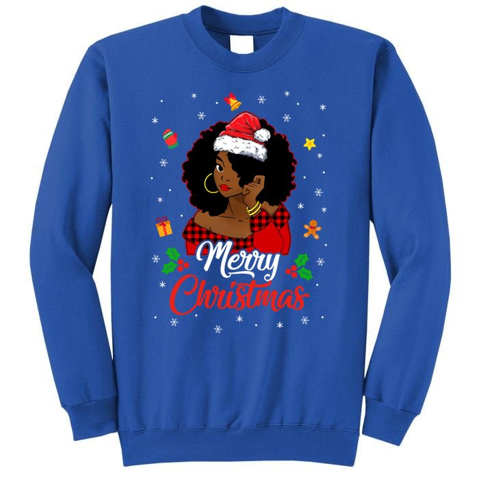 Black African American Melanin Christmas Santa Hat Meaningful Gift Sweatshirt