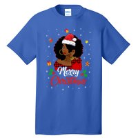 Black African American Melanin Christmas Santa Hat Meaningful Gift Tall T-Shirt