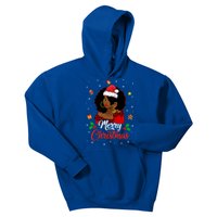 Black African American Melanin Christmas Santa Hat Meaningful Gift Kids Hoodie