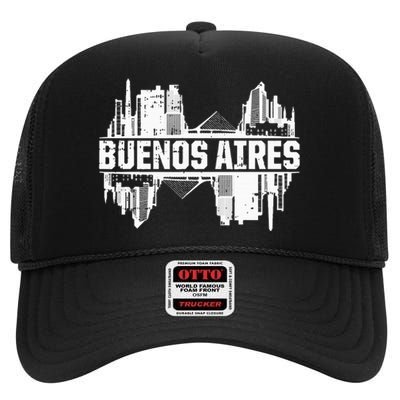 Buenos Aires Argentina Skyline High Crown Mesh Back Trucker Hat