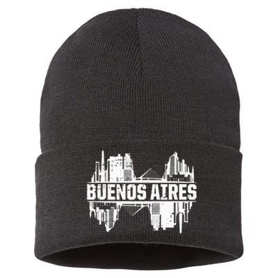 Buenos Aires Argentina Skyline Sustainable Knit Beanie