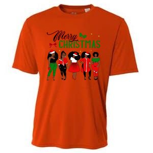 Black African American Santa Christmas Melanin Great Gift Cooling Performance Crew T-Shirt