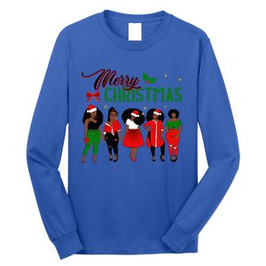 Black African American Santa Christmas Melanin Great Gift Long Sleeve Shirt