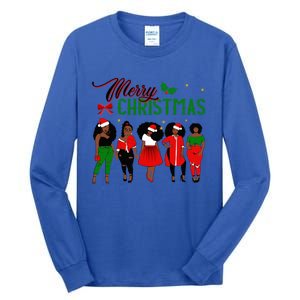 Black African American Santa Christmas Melanin Great Gift Tall Long Sleeve T-Shirt