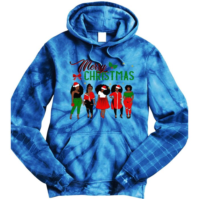 Black African American Santa Christmas Melanin Great Gift Tie Dye Hoodie