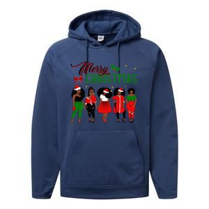 Black African American Santa Christmas Melanin Great Gift Performance Fleece Hoodie