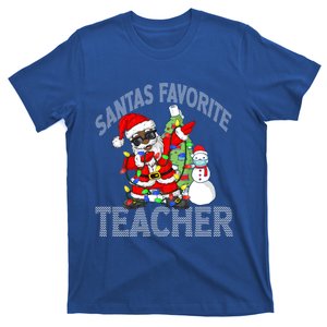 Black African American Santa Favorite Teacher Ugly Christmas Cute Gift T-Shirt