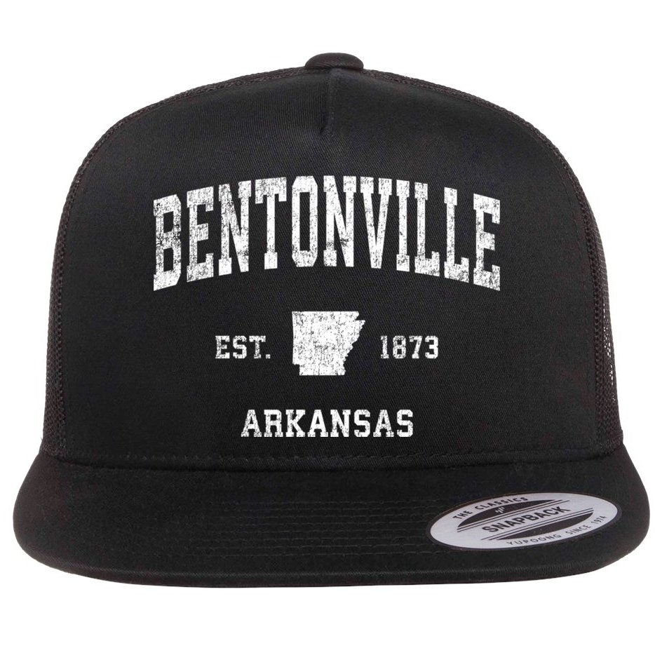 Bentonville Arkansas Ar Vintage Sports Flat Bill Trucker Hat