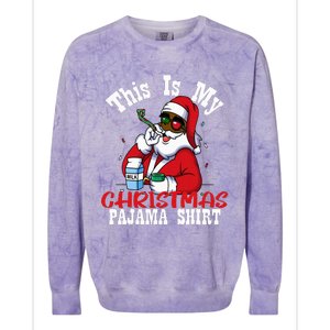 Black African American Santa Claus Christmas Pajamas 2023 Colorblast Crewneck Sweatshirt