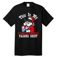 Black African American Santa Claus Christmas Pajamas 2023 Tall T-Shirt