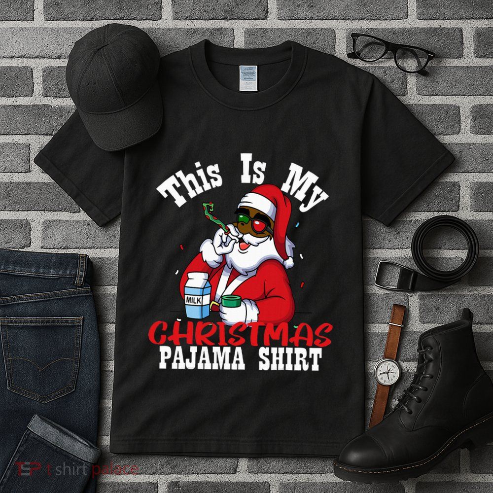 Black African American Santa Claus Christmas Pajamas 2023 Tall T-Shirt